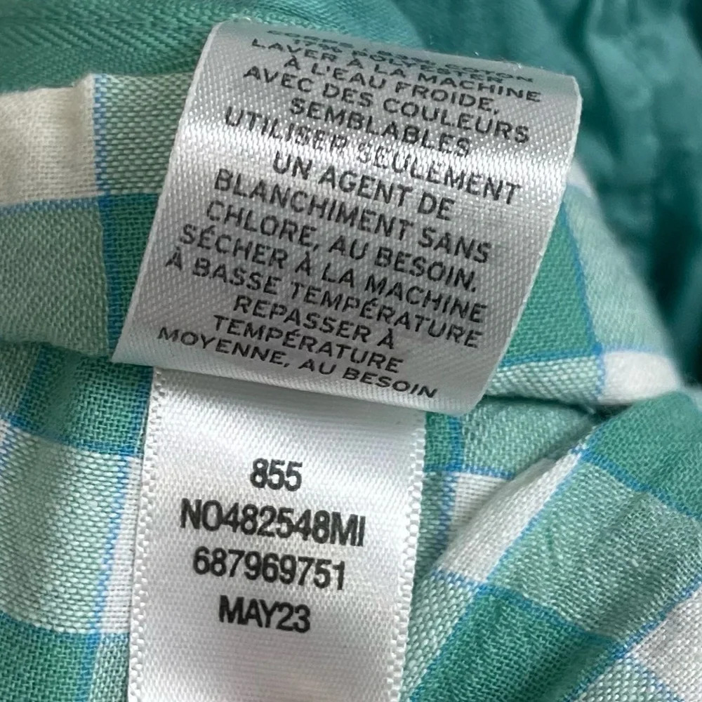 NEW Nordstrom Jumpsuit Womens XS Green White Gingham Sleeveless Tie Back NWOT - Picture 9 of 15